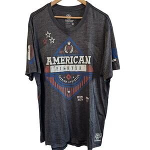 American Fighters Shirt Mens 3X Gray V-neck Short Sleeve MMA Streetwear Y2K